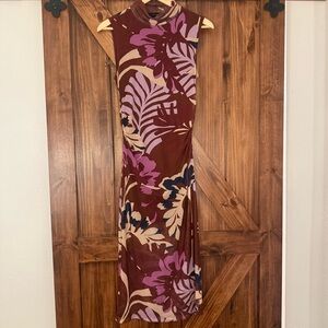 Sanctuary Floral Midi Dress - Purple and Brown
